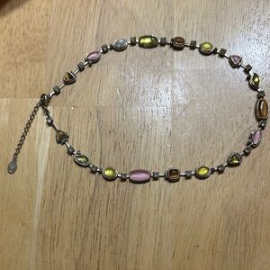 Carolina Herrera Pink and Yellow Stone Necklace